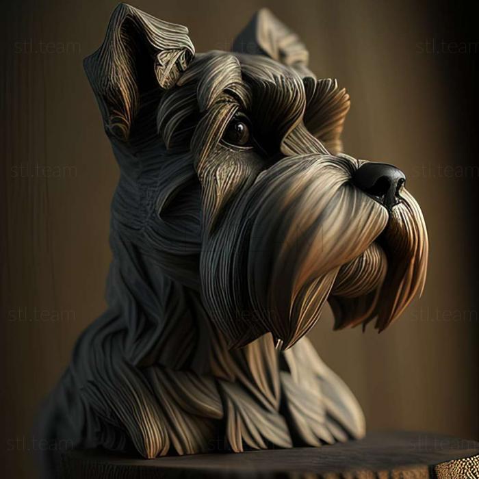 3D model Zwergschnauzer dog (STL)